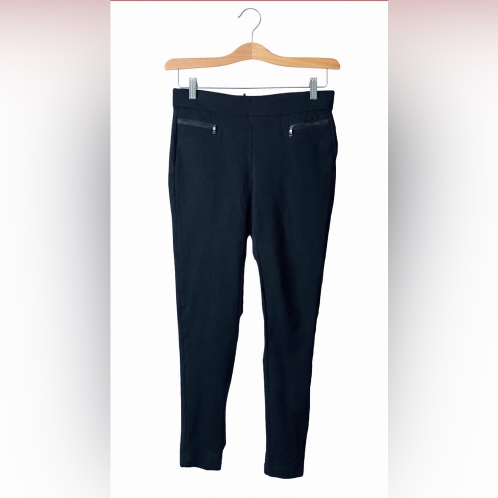 Ann Taylor Black Skinny Ankle Pants Women’s Small Career Stretch Zip Pocket
